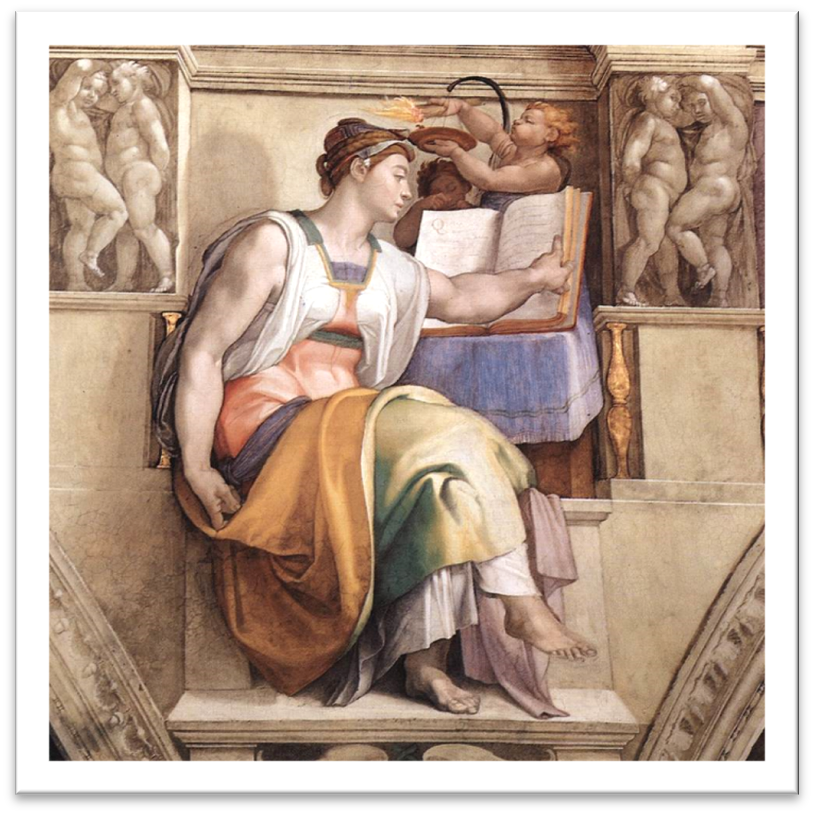 Erythraean Sibyl by Michelangelo in the Sistene Chapel-frame