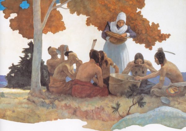 NC Wyeth Thanksgiving with Indians