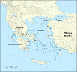 Map of the Peloponnesian War in the Time of Pericles