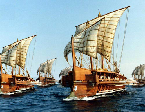 Greek warships called Triremes