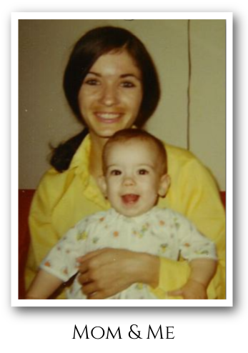 mom and me with caption