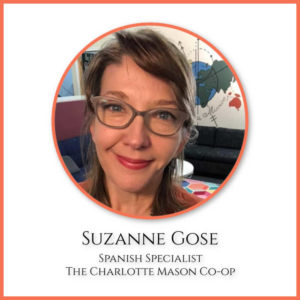 Suzanne Gose, creator of Flip Flop Spanish, teaches Charlotte Mason Spanish classes at The Charlotte Mason Co-op