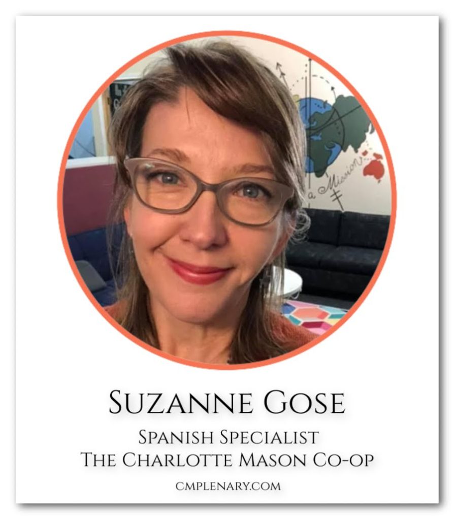 Suzanne Gose, creator of Flip Flop Spanish, teaches Charlotte Mason Spanish classes at The Charlotte Mason Co-op