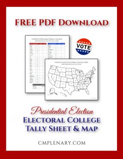 FREE Electoral College Tally Sheet and Map PDF Download - 2020 Presidential Election Homeschool Study